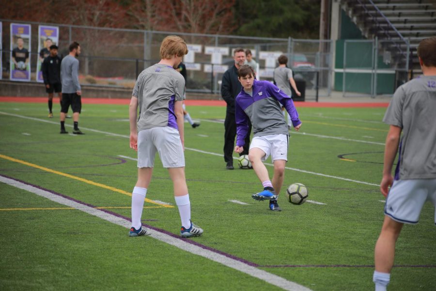 HIGH HOPES FOR IHS SOCCER: Senior Ryan Barrett is hard at work in training. Barrett is one of this year’s team’s key players and says the team’s goal this year “is to win state” and his personal goal is to “make second team all KingCo.” Be sure to come out and support Barrett and all this year’s varsity players as they seek to bring home as many trophies as possible.