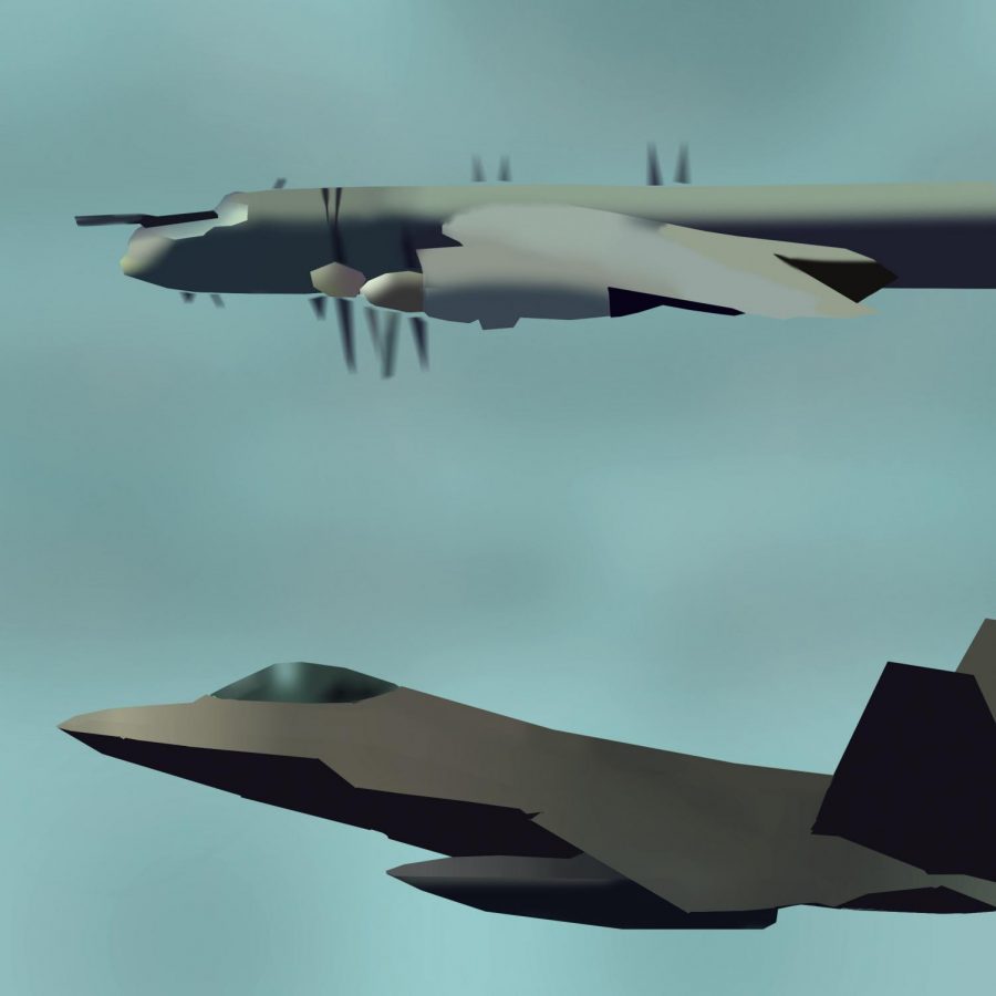 TENSION: A United States F-22 fighter jet intercepts a long range Russian bomber. Total flight time for the two interceptions exceeded 24 hours.
